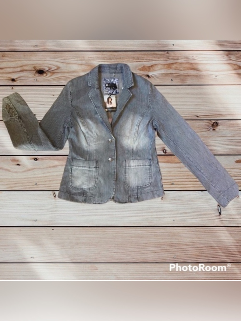 🌸Striped Grey Women's Blazer Jacket